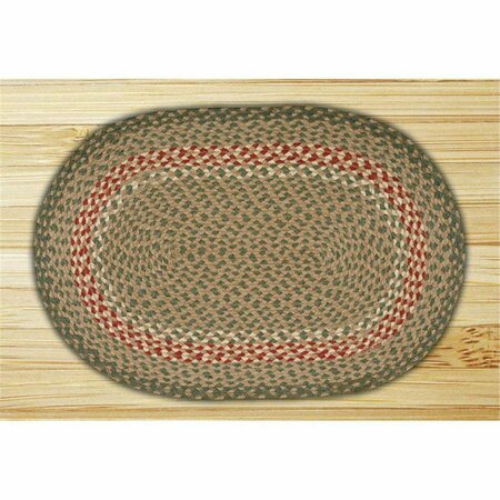 CAPITOL EARTH RUGS Green-Burgundy Jute Braided Rug 13-009